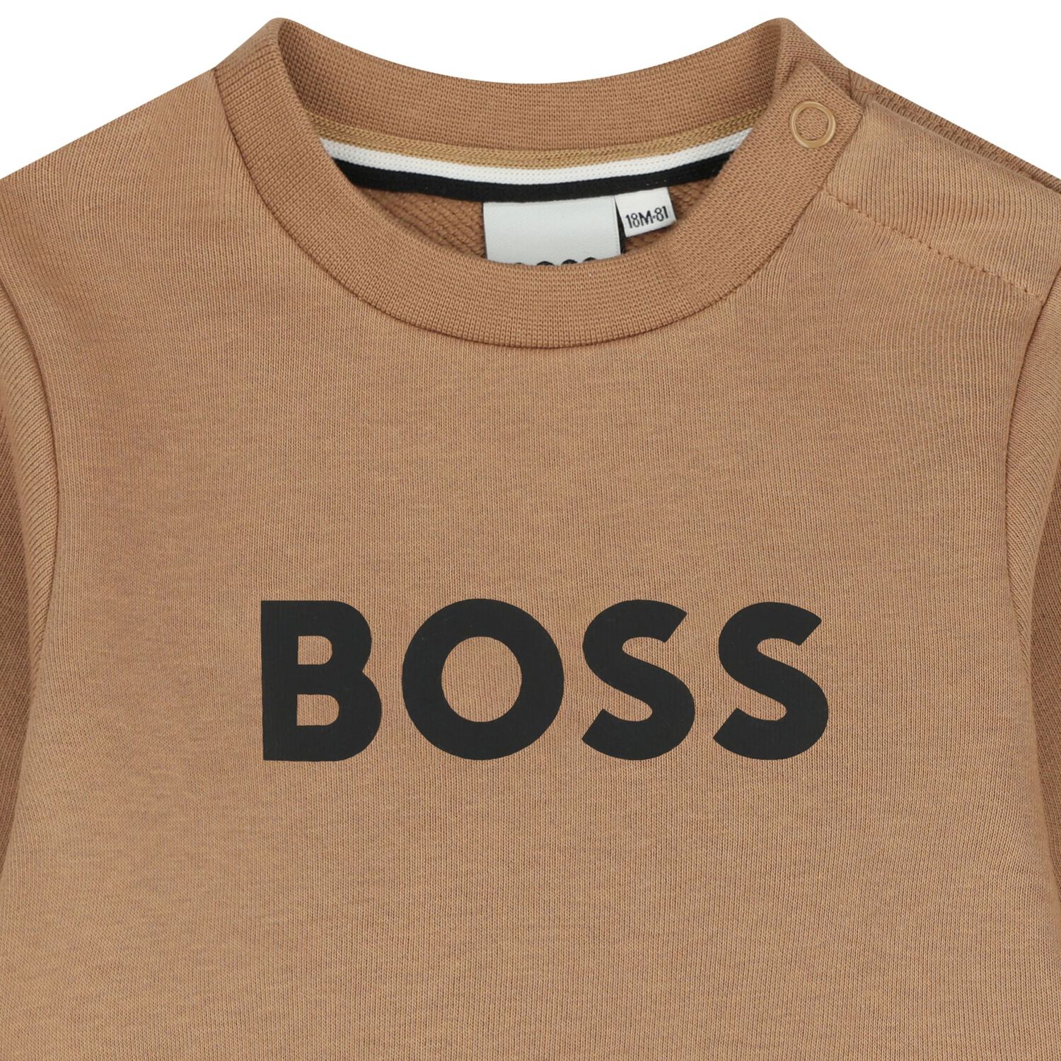 Younger Boys Beige Logo Sweatshirt, 1, hi-res