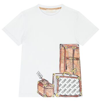 Boys White Suitcase T-Shirt