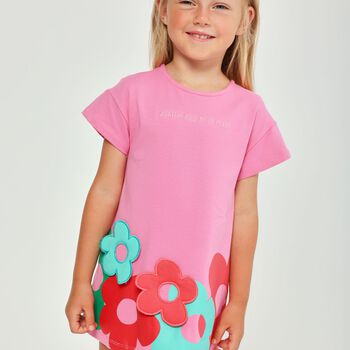  Girls Pink Floral Dress