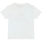 Younger Boys White Logo T-Shirt, 1, hi-res