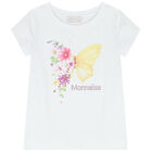 Girls White Floral Skirt Set, 1, hi-res