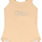Younger Girls Pink Logo Swimsuit, 1, hi-res