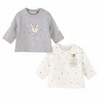 Baby Boys Grey & Ivory Long Sleeve Top ( 2-Pack ), 1, hi-res