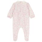 Baby Girls Ivory & Pink Floral Babygrow Set, 1, hi-res