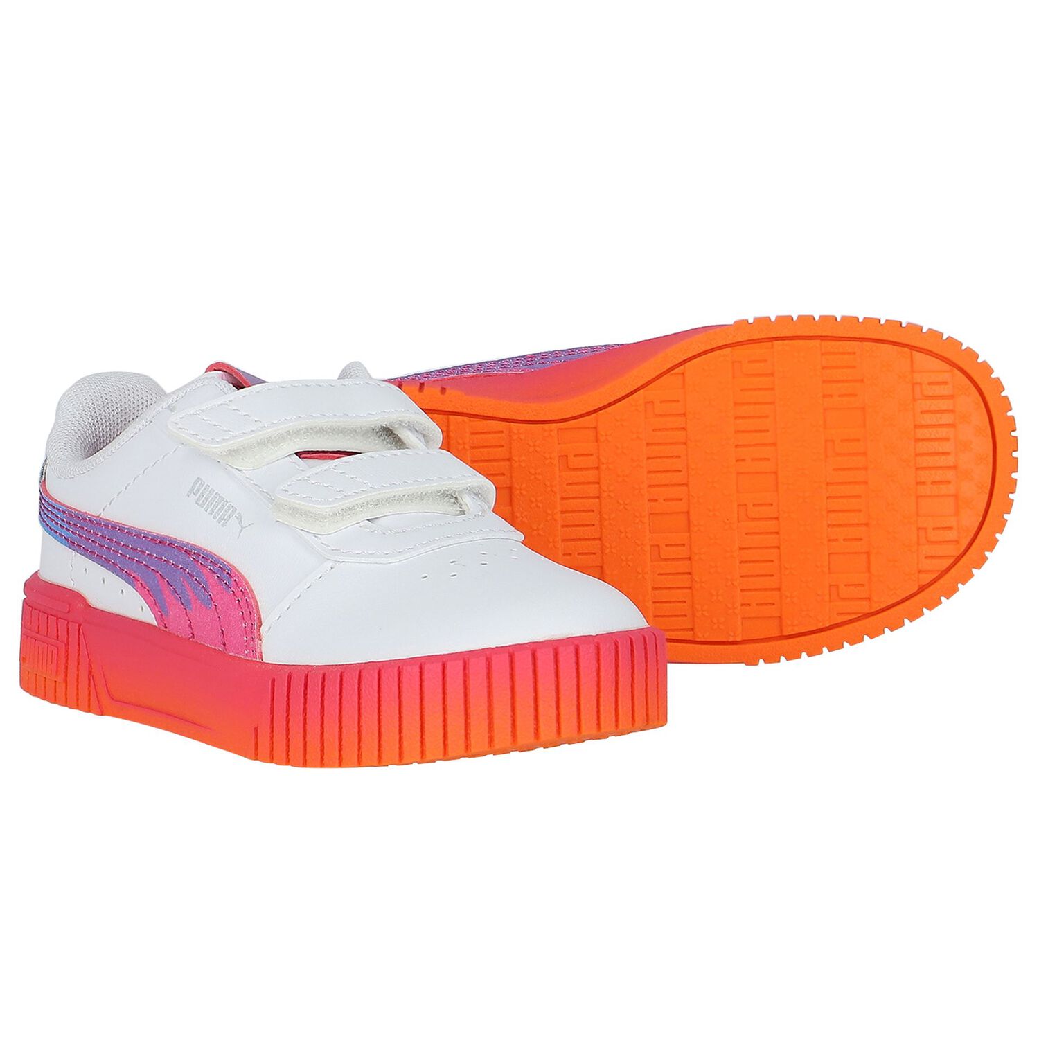 Younger Girls White Carina Trolls Trainers, 1, hi-res image number null