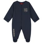 Baby Boys Navy Blue Logo Babygrow, 2, hi-res