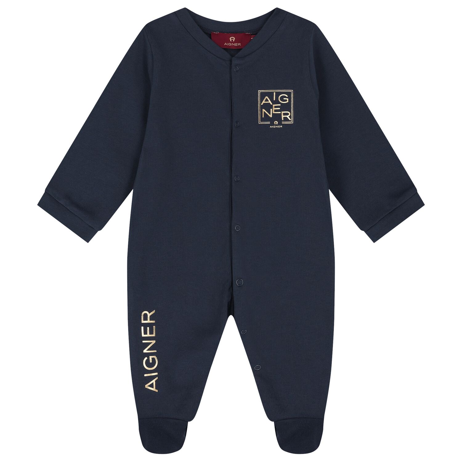 Baby Boys Navy Blue Logo Babygrow, 2, hi-res