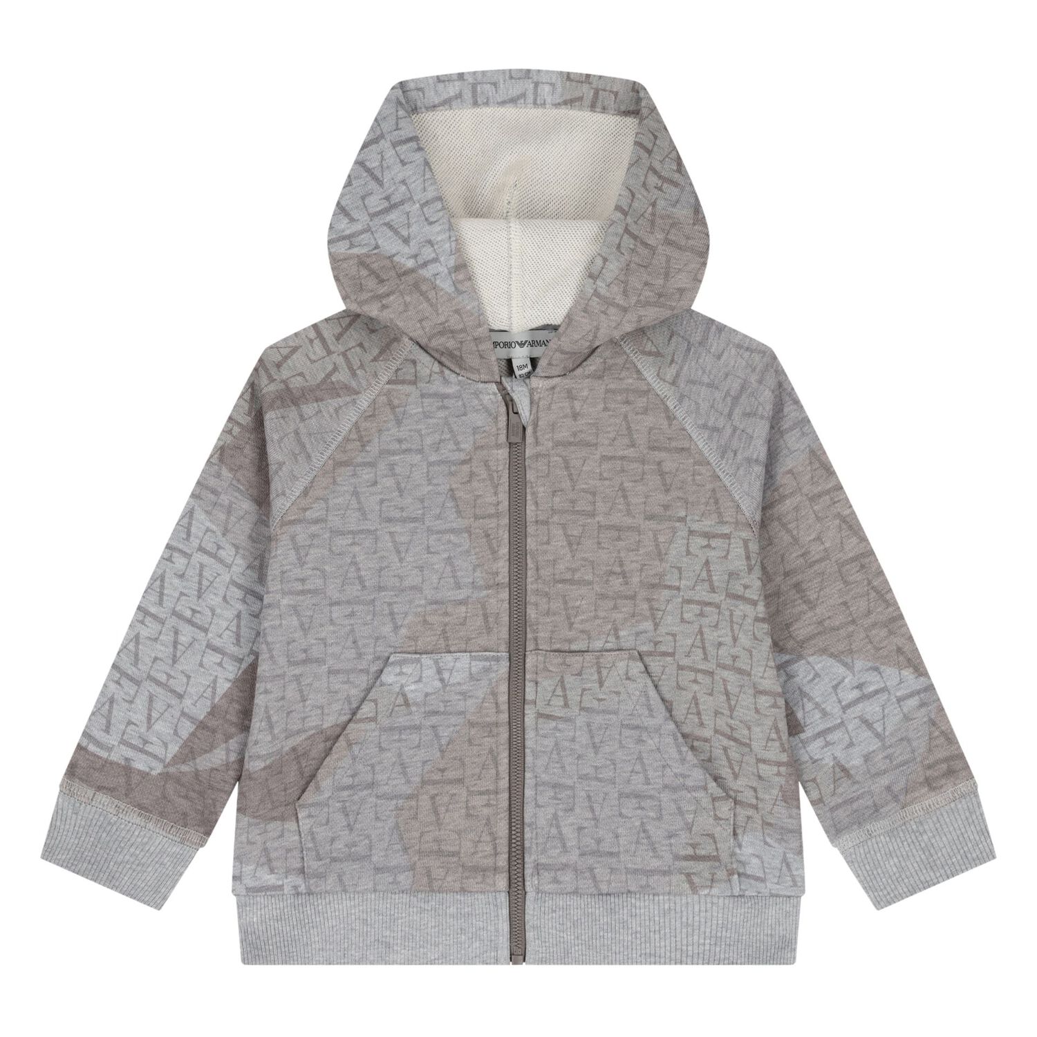Younger Boys Grey & Beige Logo Tracksuit, 2, hi-res