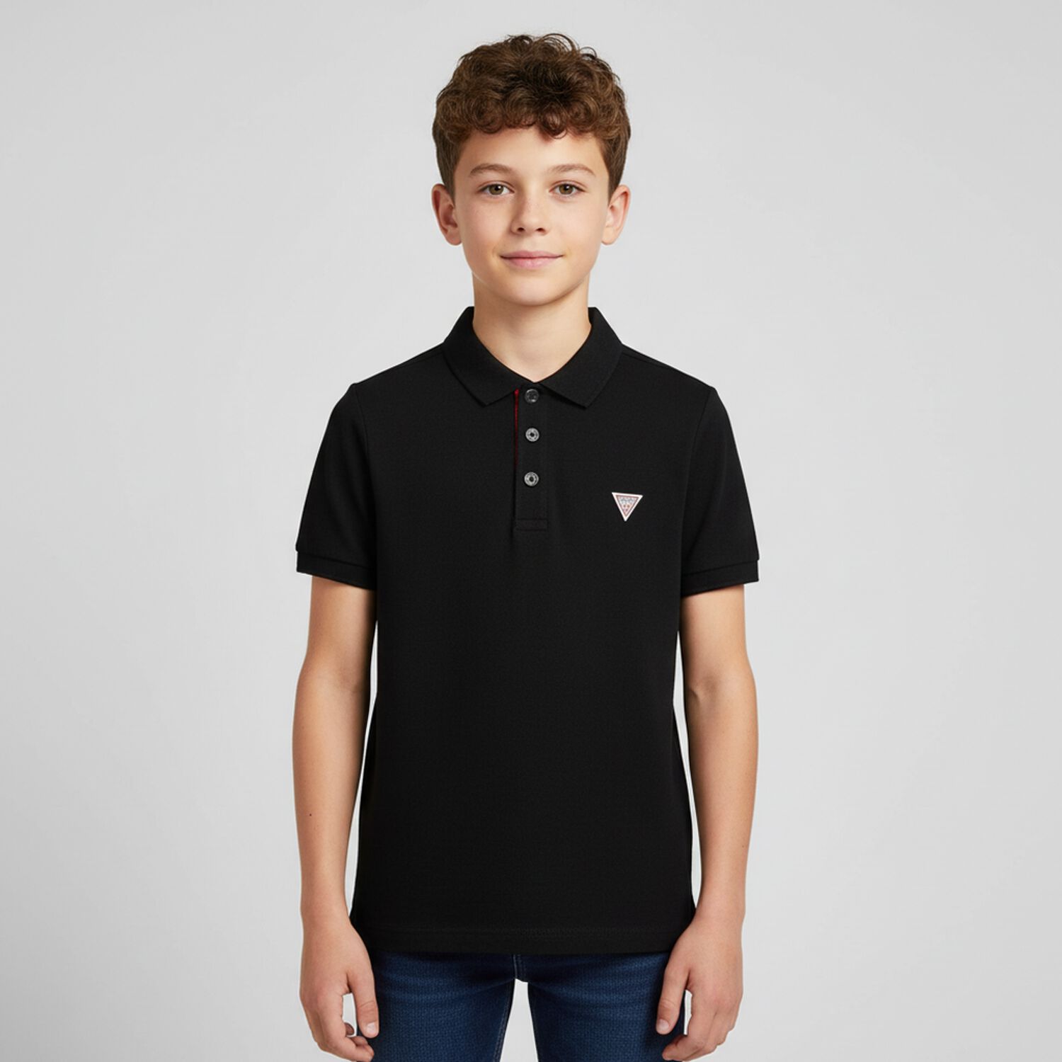 Boys Black Logo Polo Shirt, 2, hi-res image number null