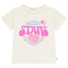 Girls Ivory Embellished T-Shirt, 1, hi-res