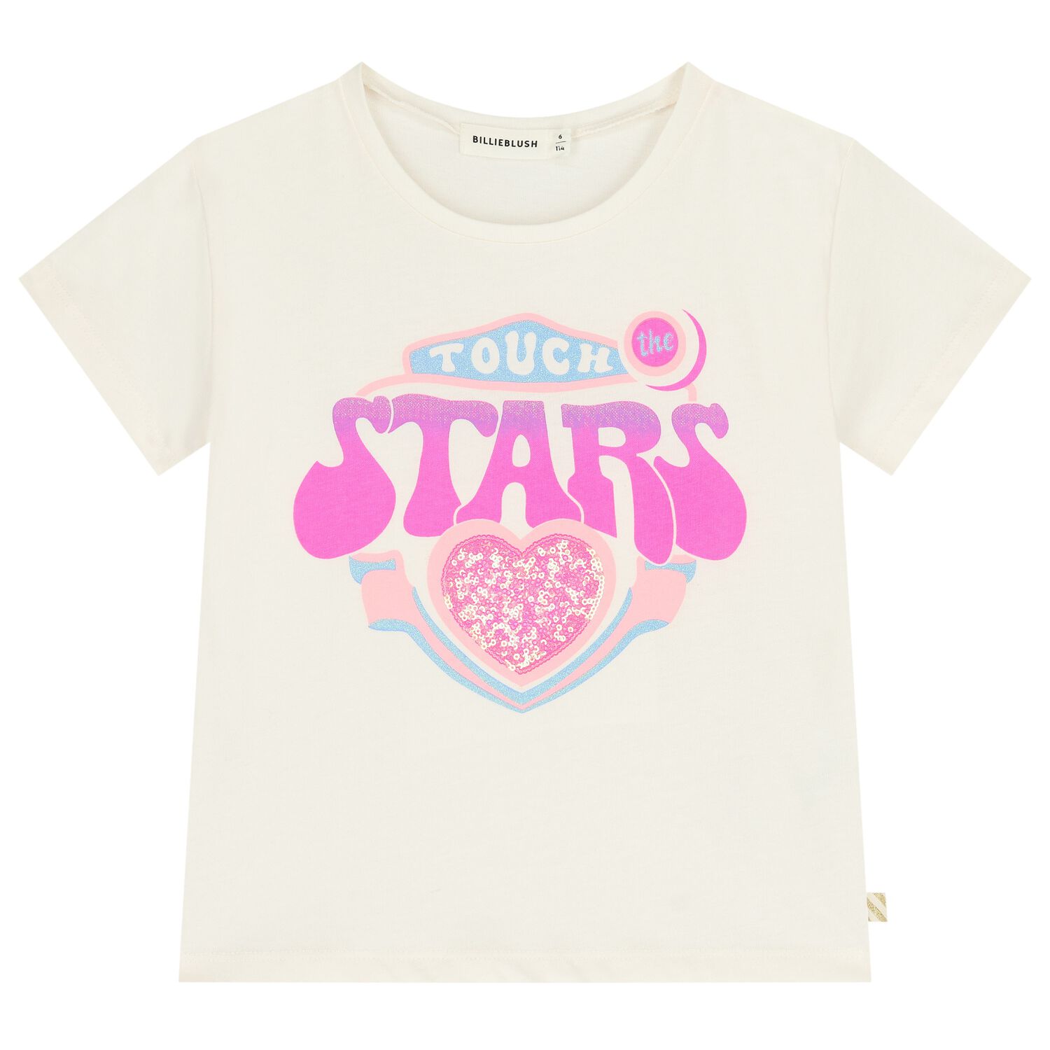 Girls Ivory Embellished T-Shirt, 1, hi-res