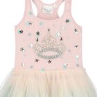 Girls Pink Embellished Tulle Dress, 1, hi-res