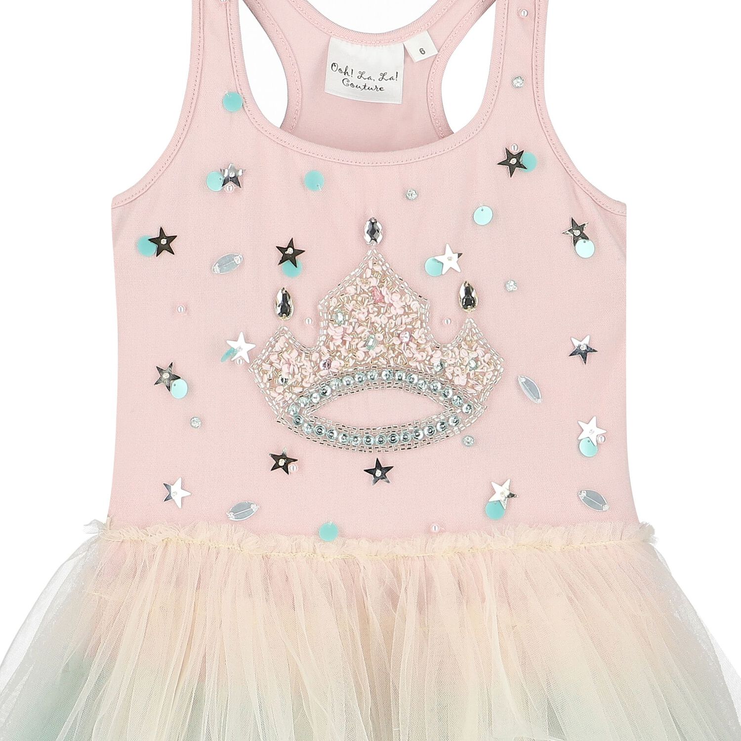 Girls Pink Embellished Tulle Dress, 1, hi-res image number null