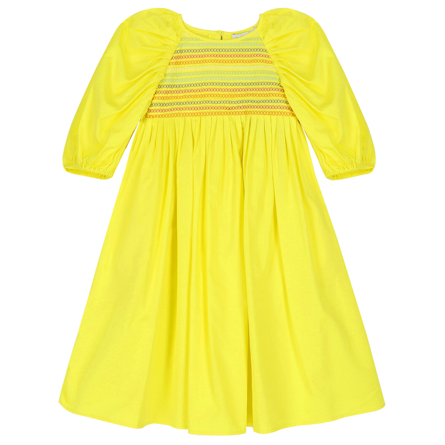 Girls Yellow Pleated Dress, 1, hi-res