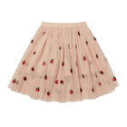 Girls Pink Strawberry Tulle Skirt, 1, hi-res