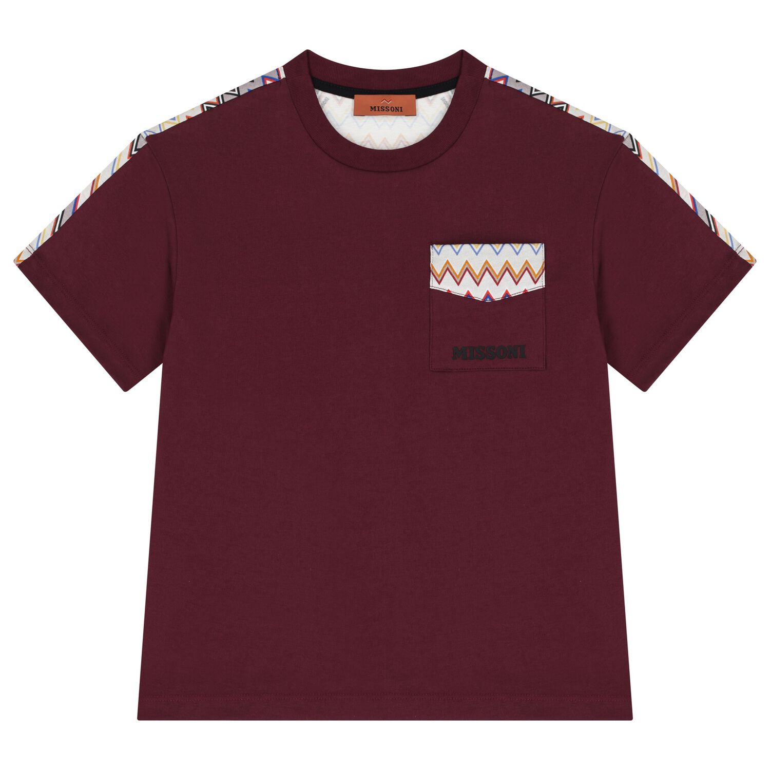 Boys Burgundy Zigzag T-Shirt, 2, hi-res