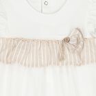 Baby Girls White & Beige Romper, 1, hi-res
