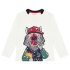 Boys Ivory Fox Long Sleeve Top, 1, hi-res