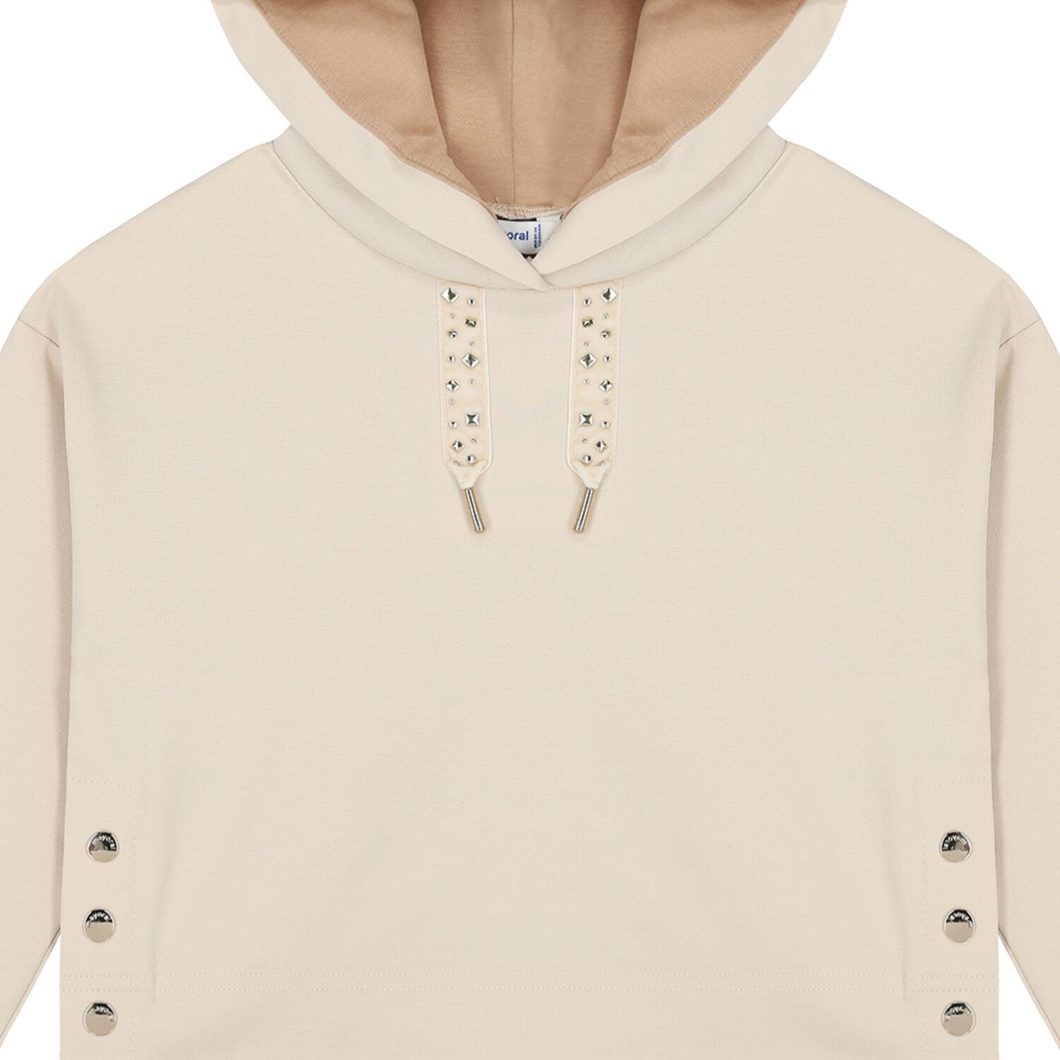 Girls Beige Hooded Tracksuit, 1, hi-res image number null