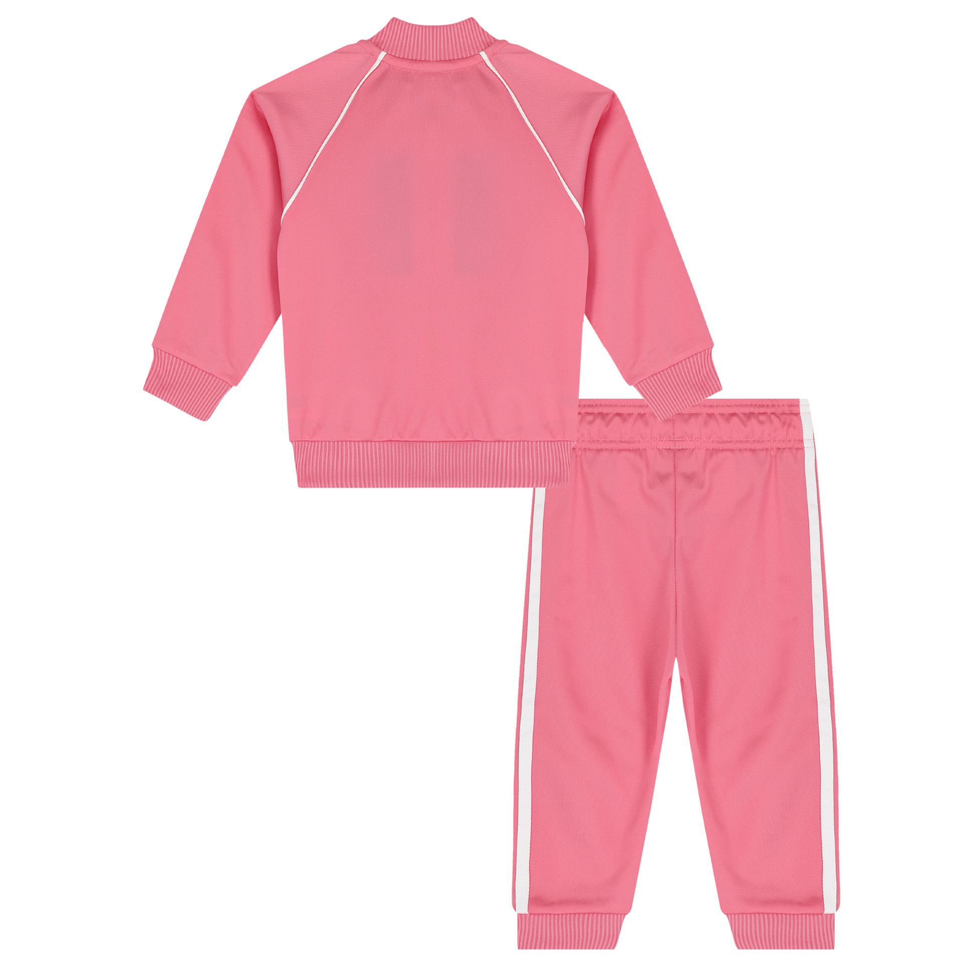 Adidas Kids Baby Girls Pink Logo Tracksuit Junior Couture UK