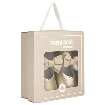 Baby Girls Gold Bow Pre Walker Shoes