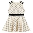 Girls Beige Logo Dress, 1, hi-res