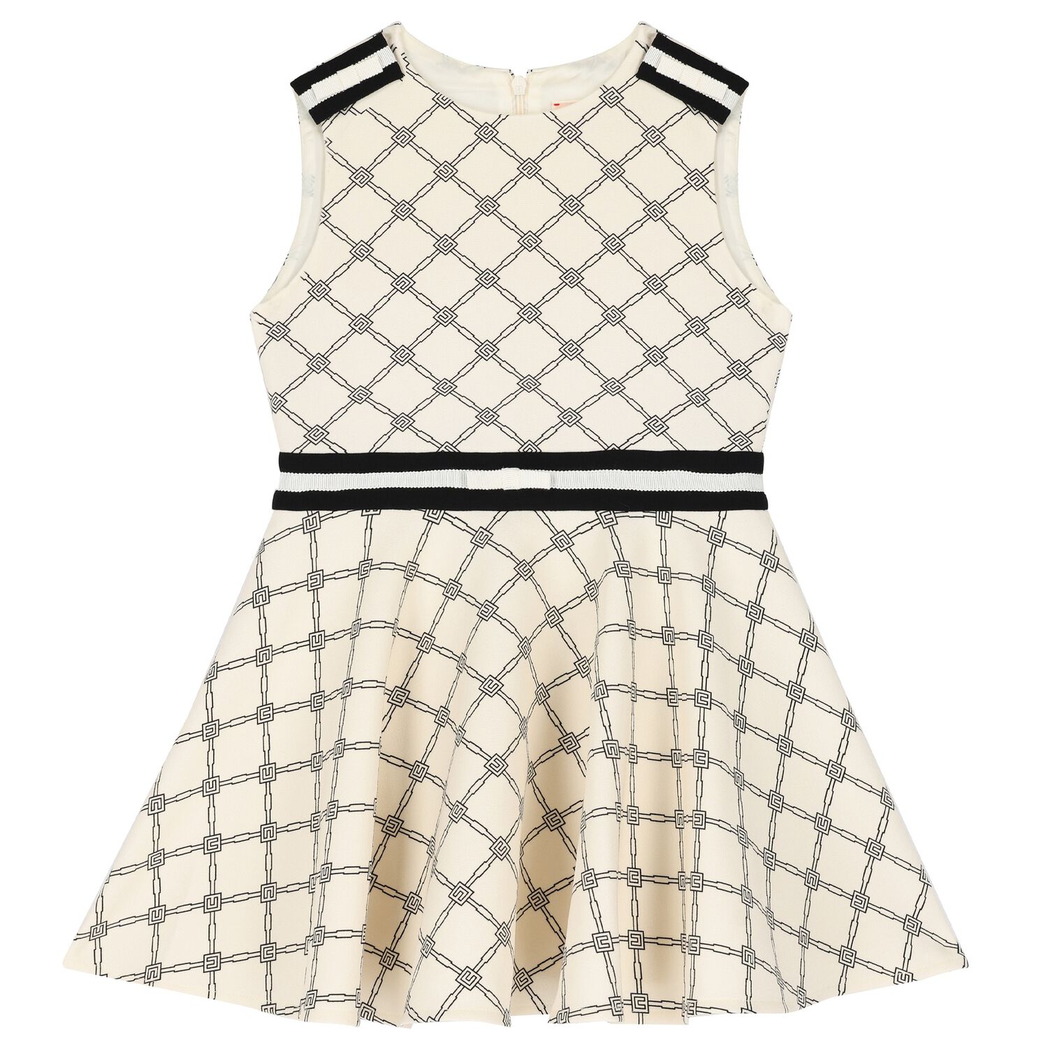 Girls Beige Logo Dress, 1, hi-res