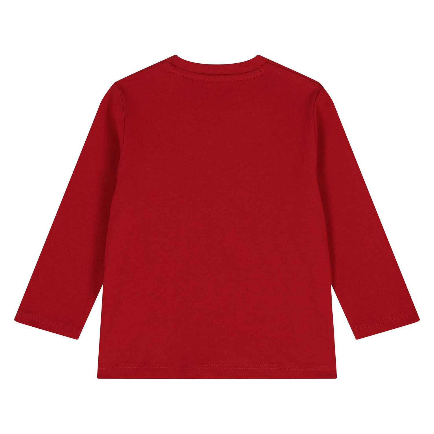 Younger Boys Red Logo Long Sleeve Top, 3, hi-res