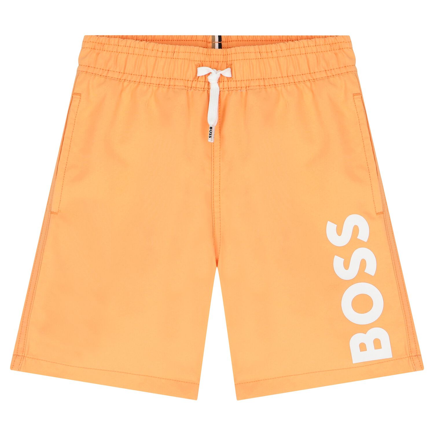 Boys Orange Logo Swim Shorts, 2, hi-res