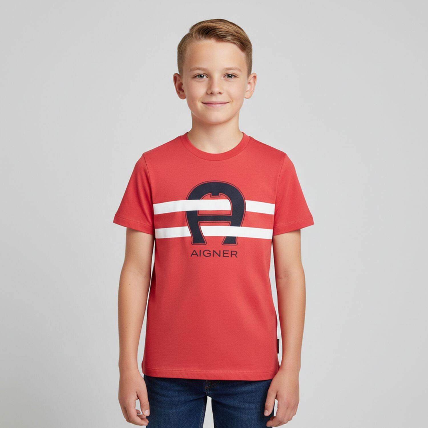 Boys Red Logo T-Shirt, 3, hi-res