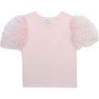 Girls Pink Embellished Tops, 1, hi-res