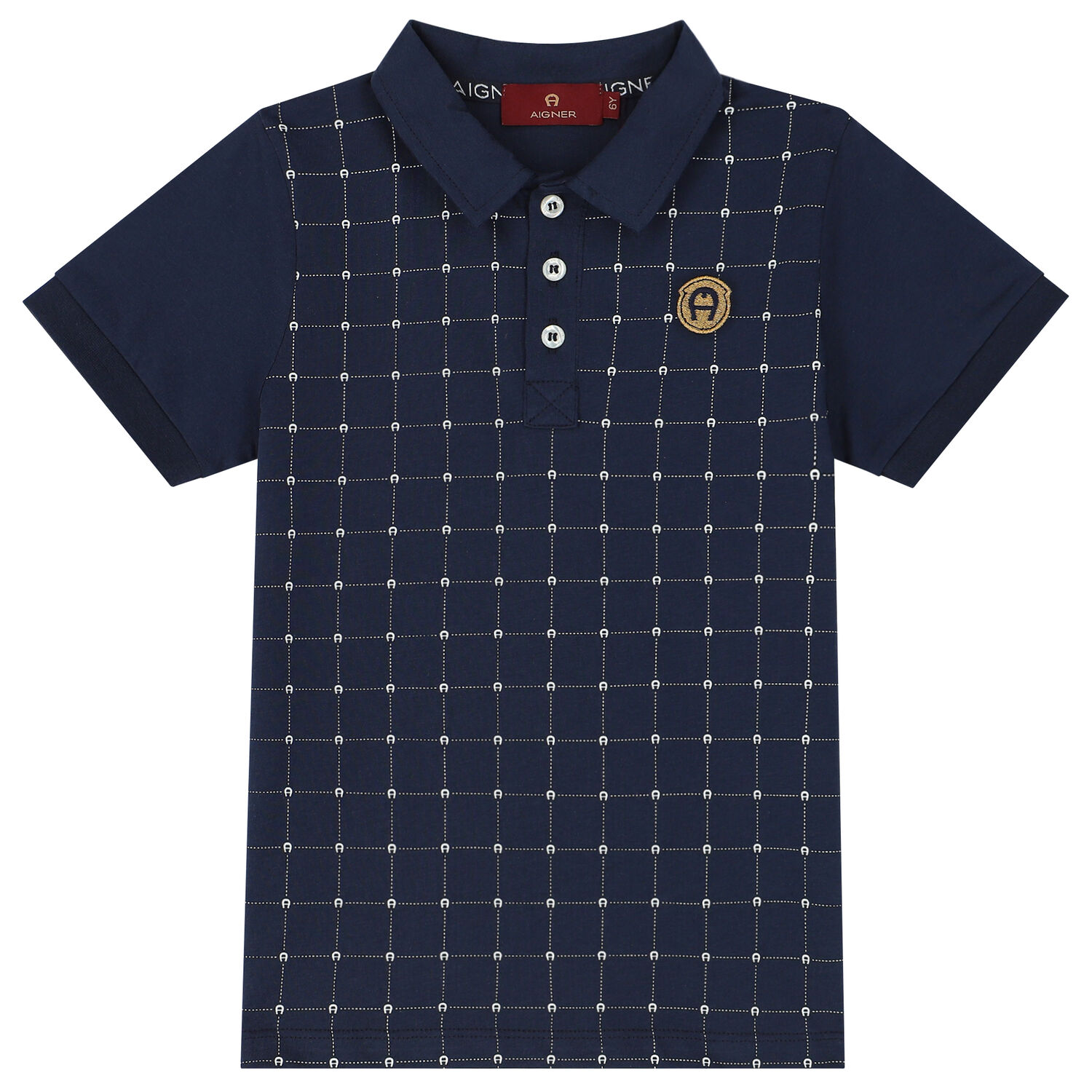 Boys Navy Logo Polo Shirt, 2, hi-res
