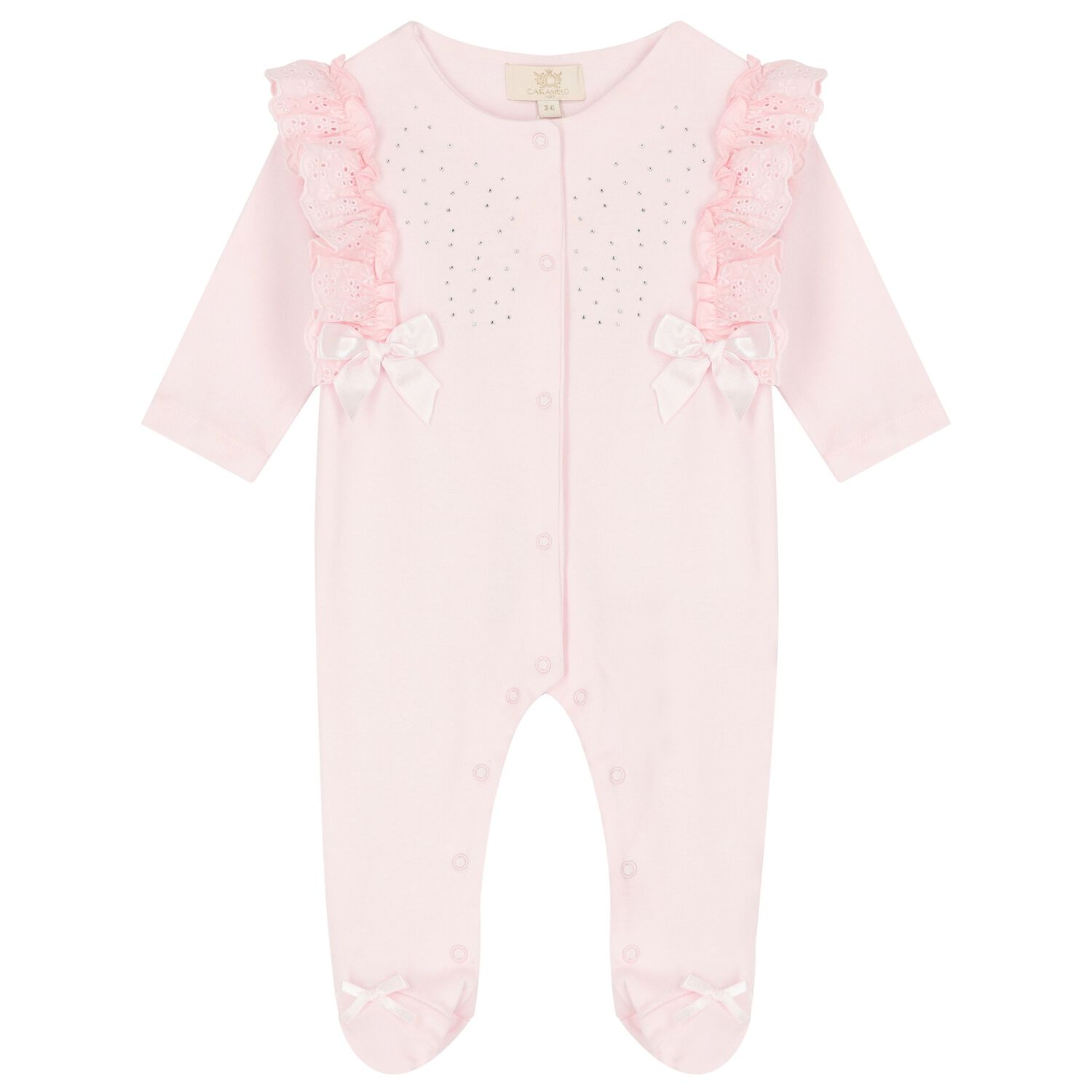 Girls Pink Embellished Babygrow, 2, hi-res image number null