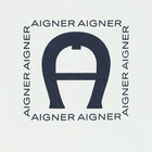 White & Navy Logo Babygrow, 1, hi-res