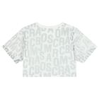 Girls Ivory & Silver Logo T-Shirt, 1, hi-res