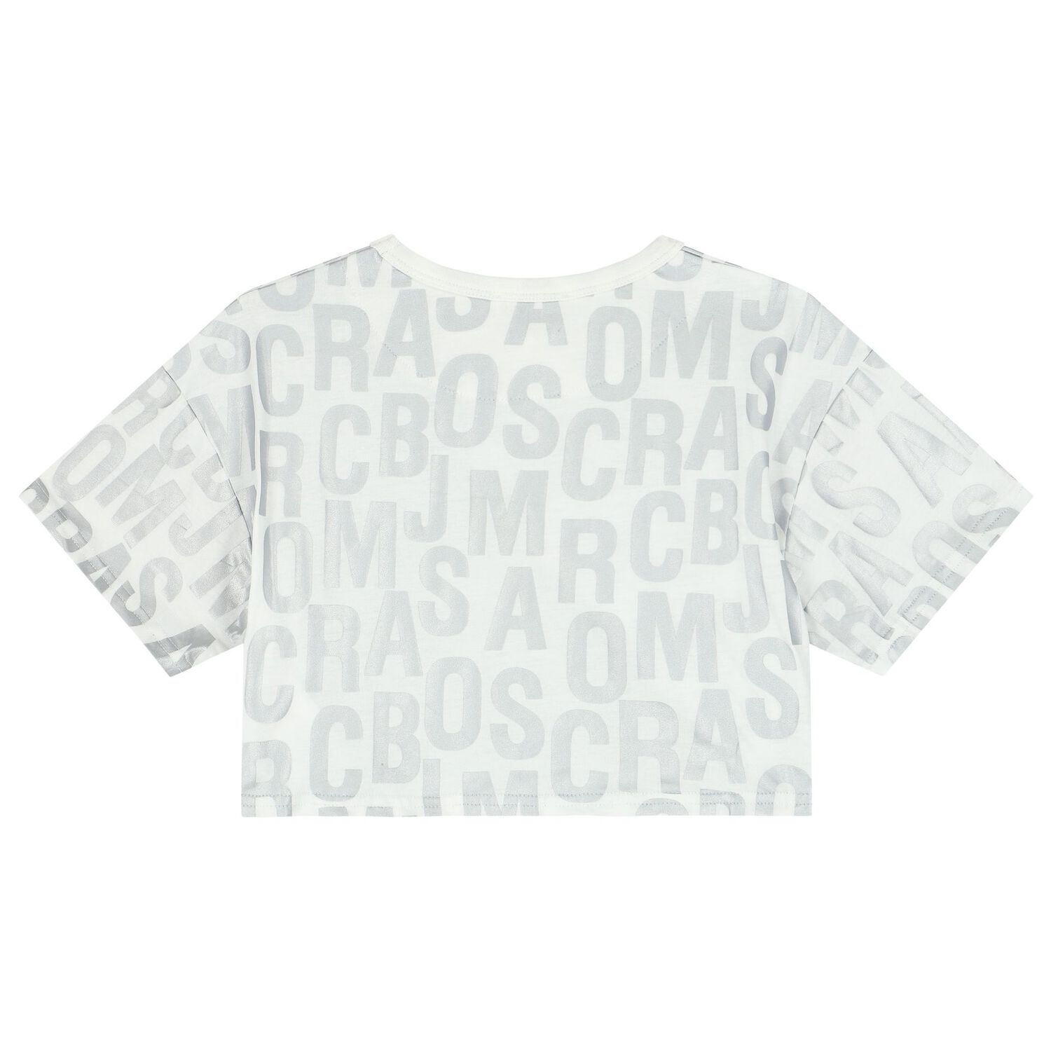 Girls Ivory & Silver Logo T-Shirt, 1, hi-res