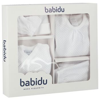 White & Blue Dots Baby Gift Set