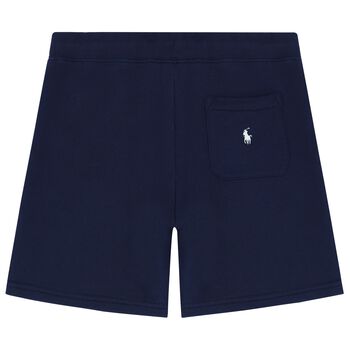 Boys Navy Blue Logo Shorts