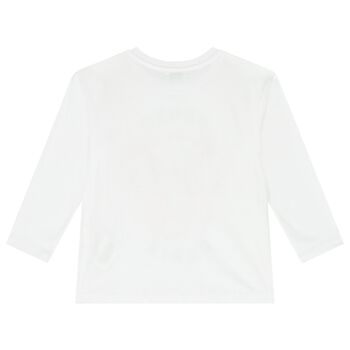 Girls White Elephant Logo Long Sleeve Top