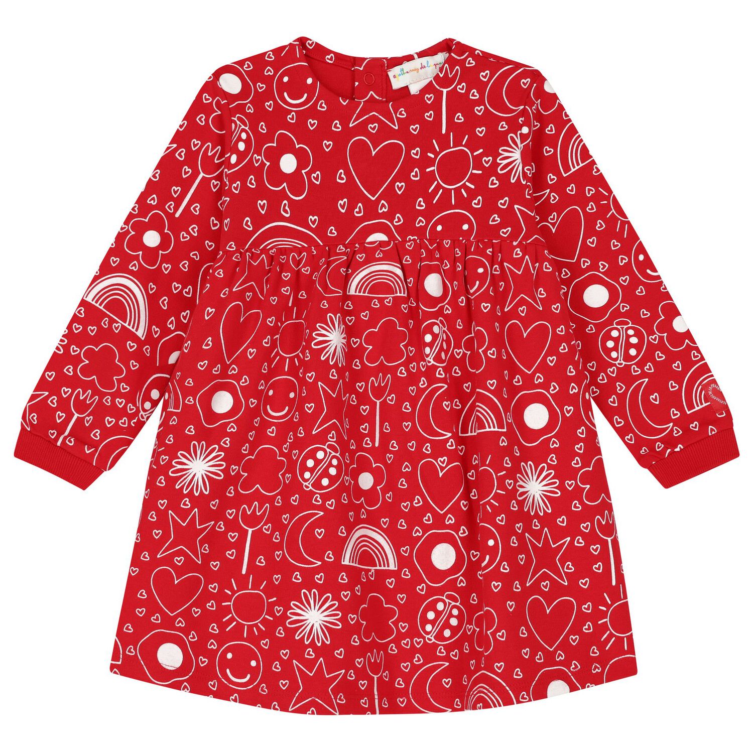 Girls Red Heart Dress Set, 1, hi-res