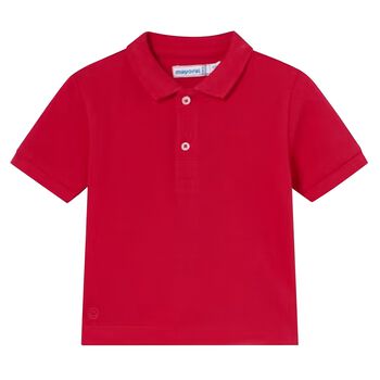 Younger Boys Red Polo Shirt