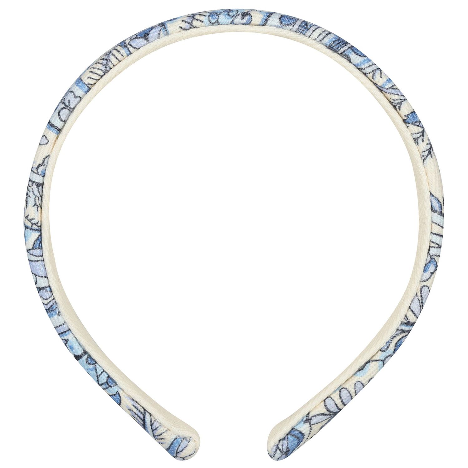 Girls Ivory & Blue Headband, 1, hi-res