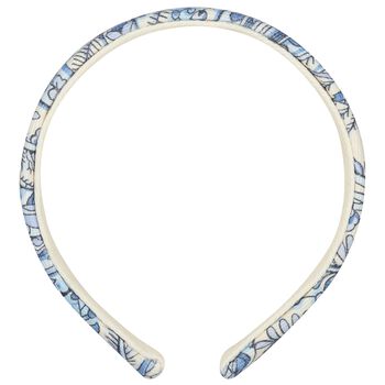 Girls Ivory & Blue Headband