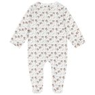 Baby Boys White & Beige Logo Babygrow, 1, hi-res