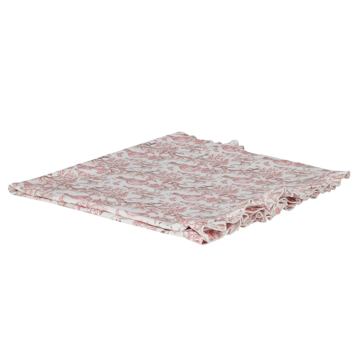 Baby Girls White & Pink Africa Blanket, 1, hi-res