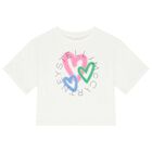 Girls Ivory Logo T-Shirt, 1, hi-res
