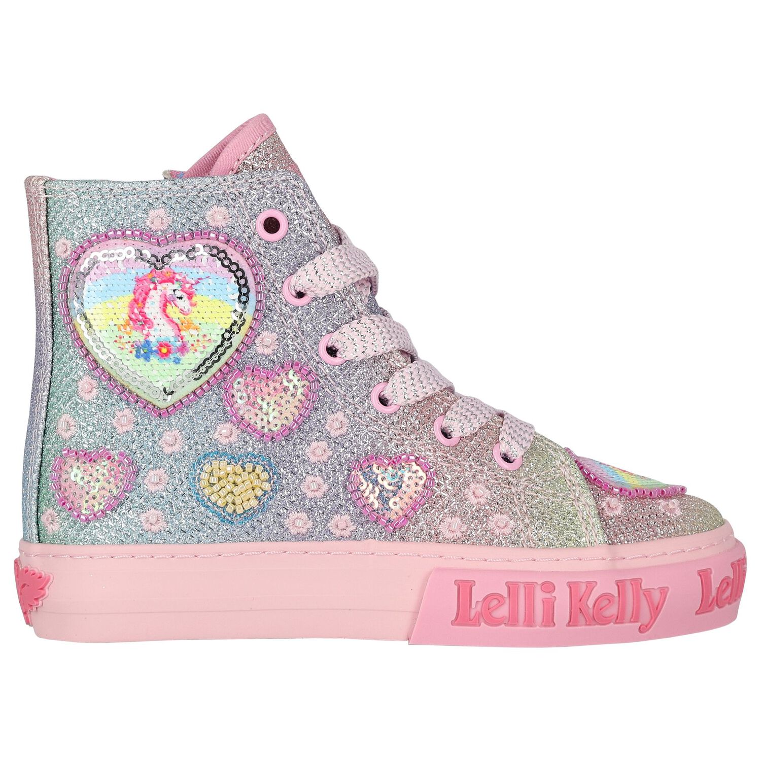 Girls Multi-Colored UnicornTrainers, 1, hi-res