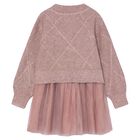 Girls Pink Tulle Dress Set, 2, hi-res