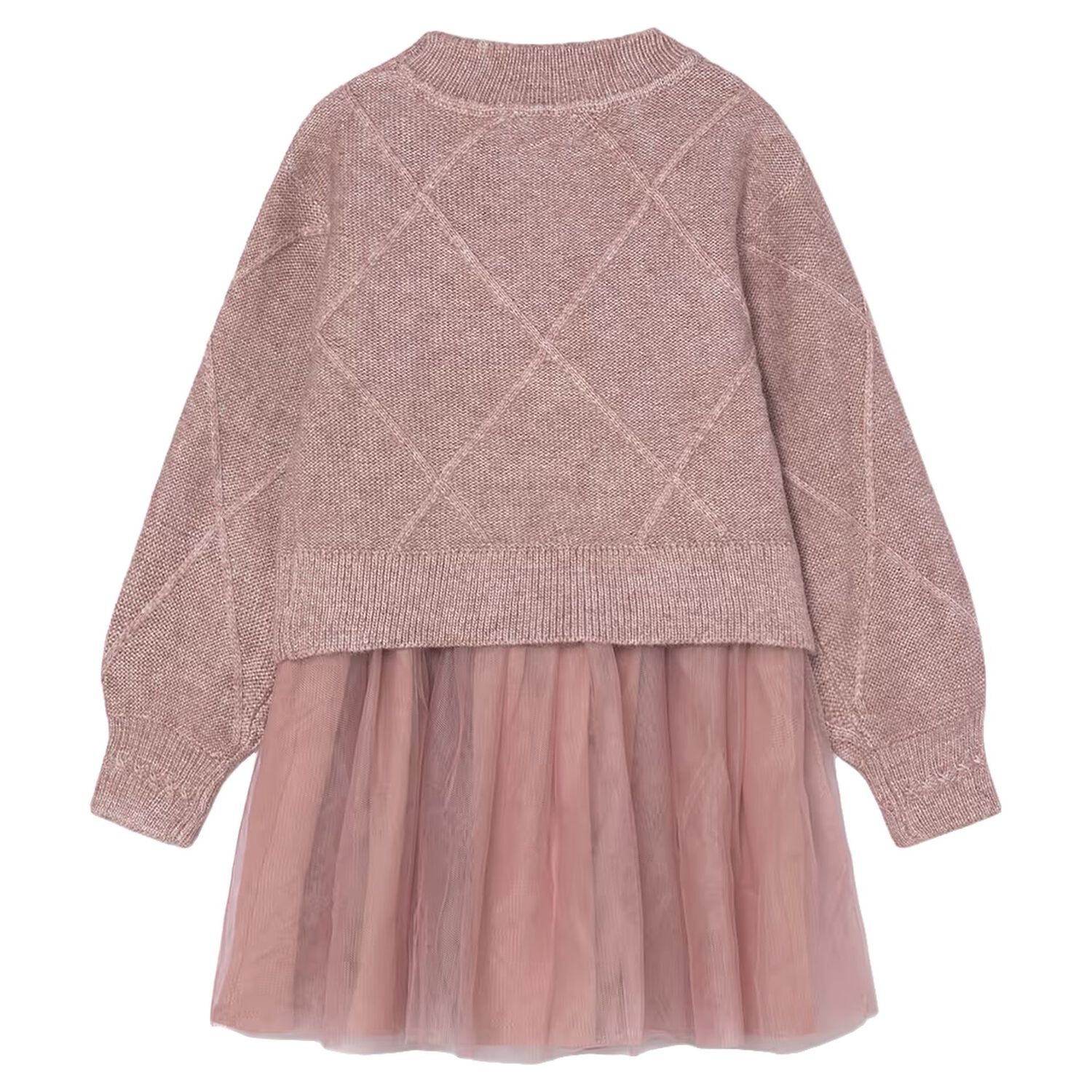 Girls Pink Tulle Dress Set, 2, hi-res