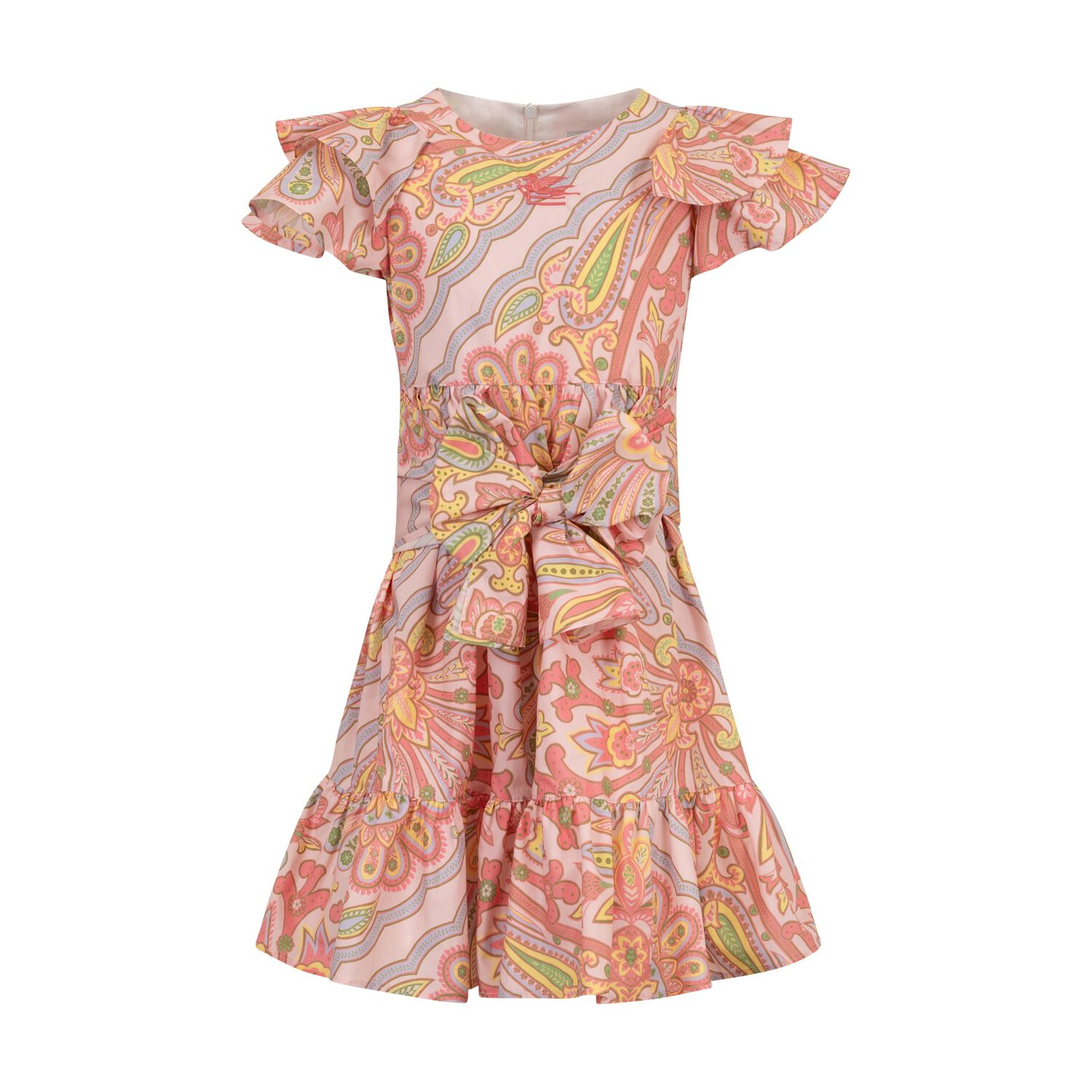 Girls Pink Floral Paisley Dress , 1, hi-res